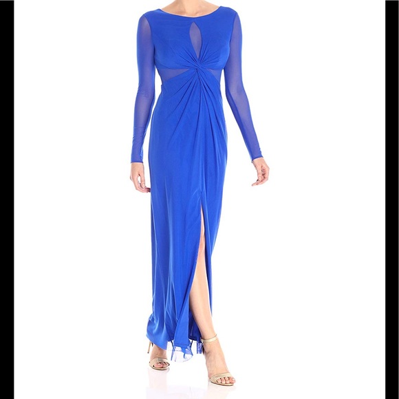 Stunning Long Illusion Mesh Inset Gown Dress - Picture 1 of 17